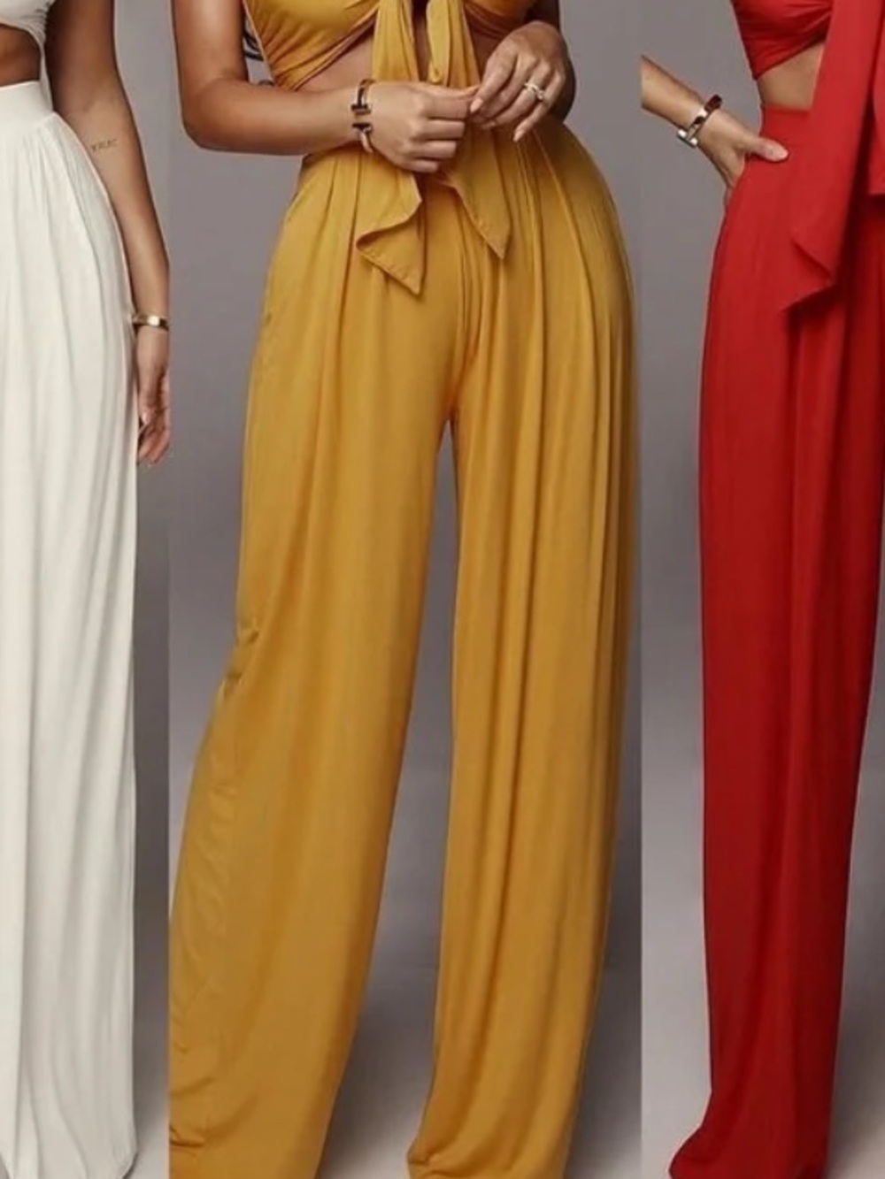 JLUXLABEL Tory Mustard Wide-Leg pants